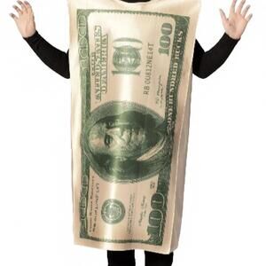 Rasta Imposta Dollar 100 Bill Costume Unisex Child Kid's Size Medium 7-10